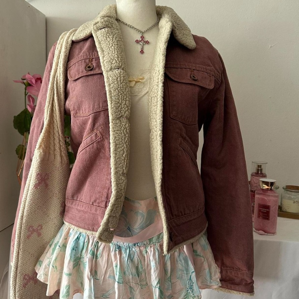 GAP Pink and Cream Jean Jacket